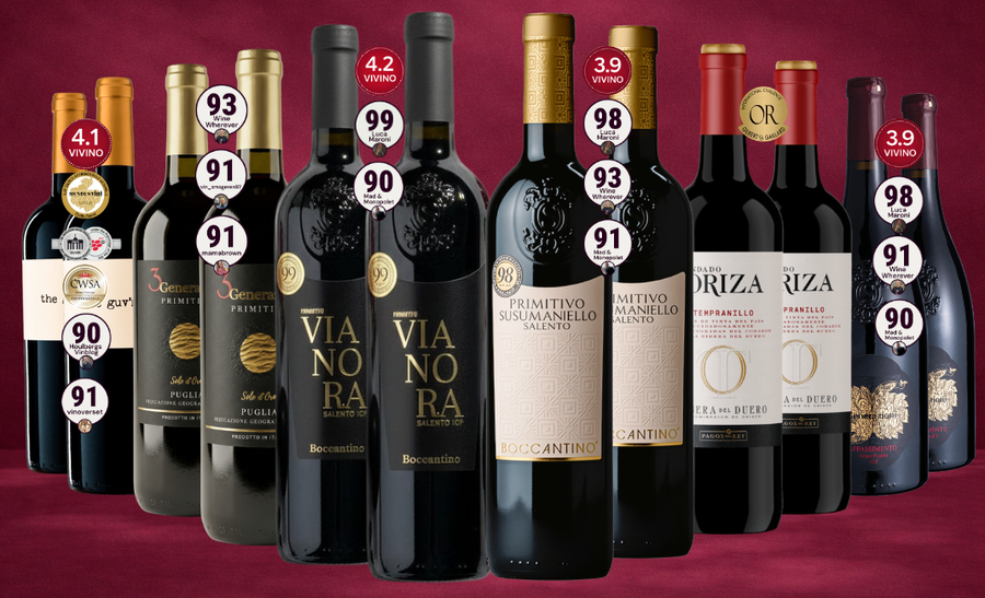 Röda bästsäljare – 12 flaskor