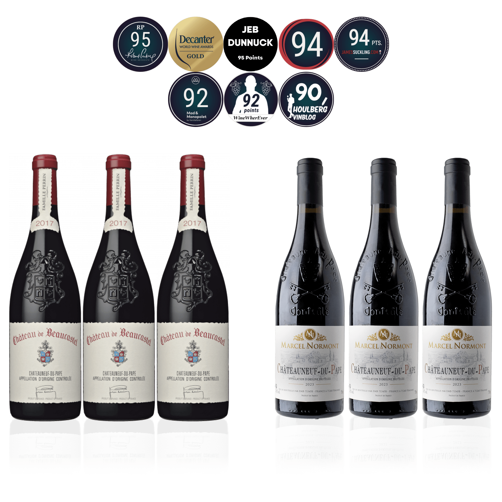 Den Sidste Flaske Rødvins Smagekasse Château de Beaucastel vs. Marcel De Normont (6 fl.)