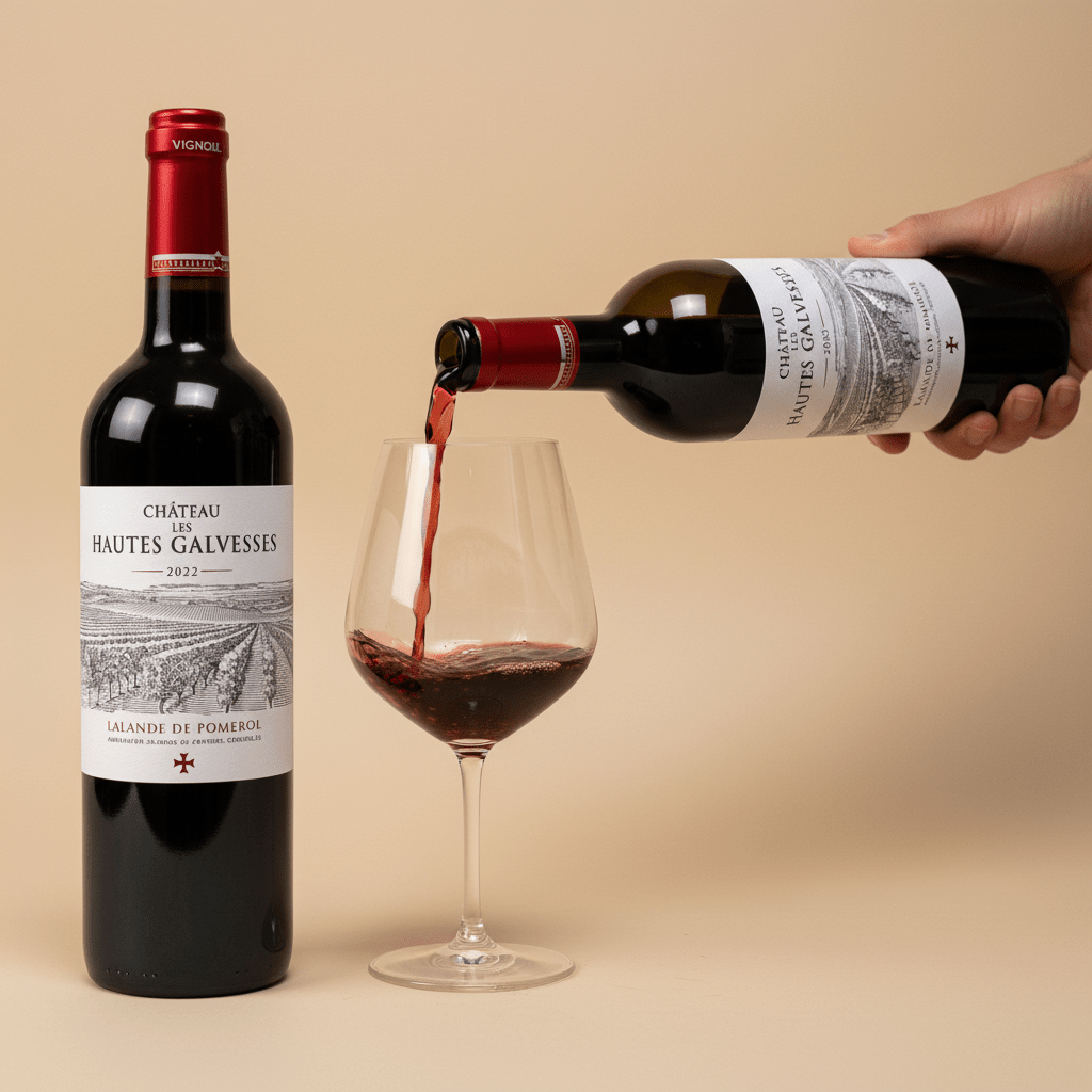 Den Sidste Flaske Rødvin Chateau Les Hautes Galeuses 2022 Lalande De Pomerol