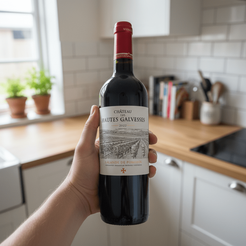 Den Sidste Flaske Rødvin Chateau Les Hautes Galeuses 2022 Lalande De Pomerol