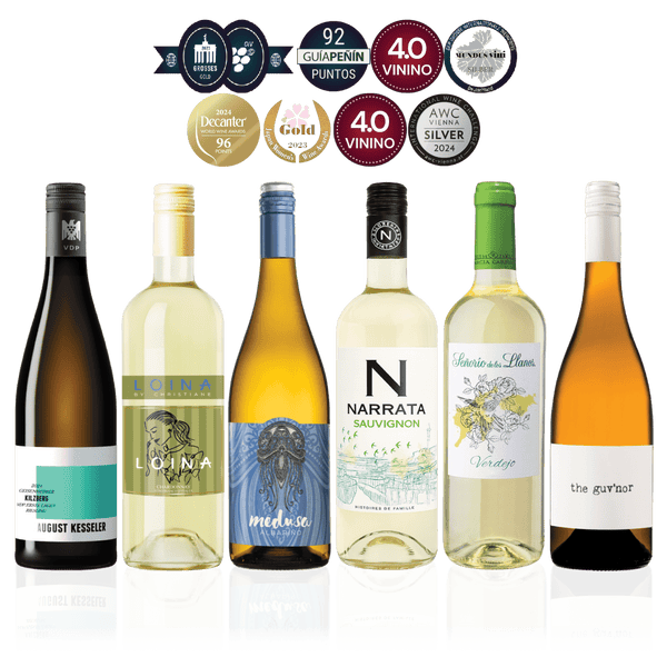 Den Sidste Flaske Hvidvins Smagekasse De Hvide Nyheder (6 fl.)