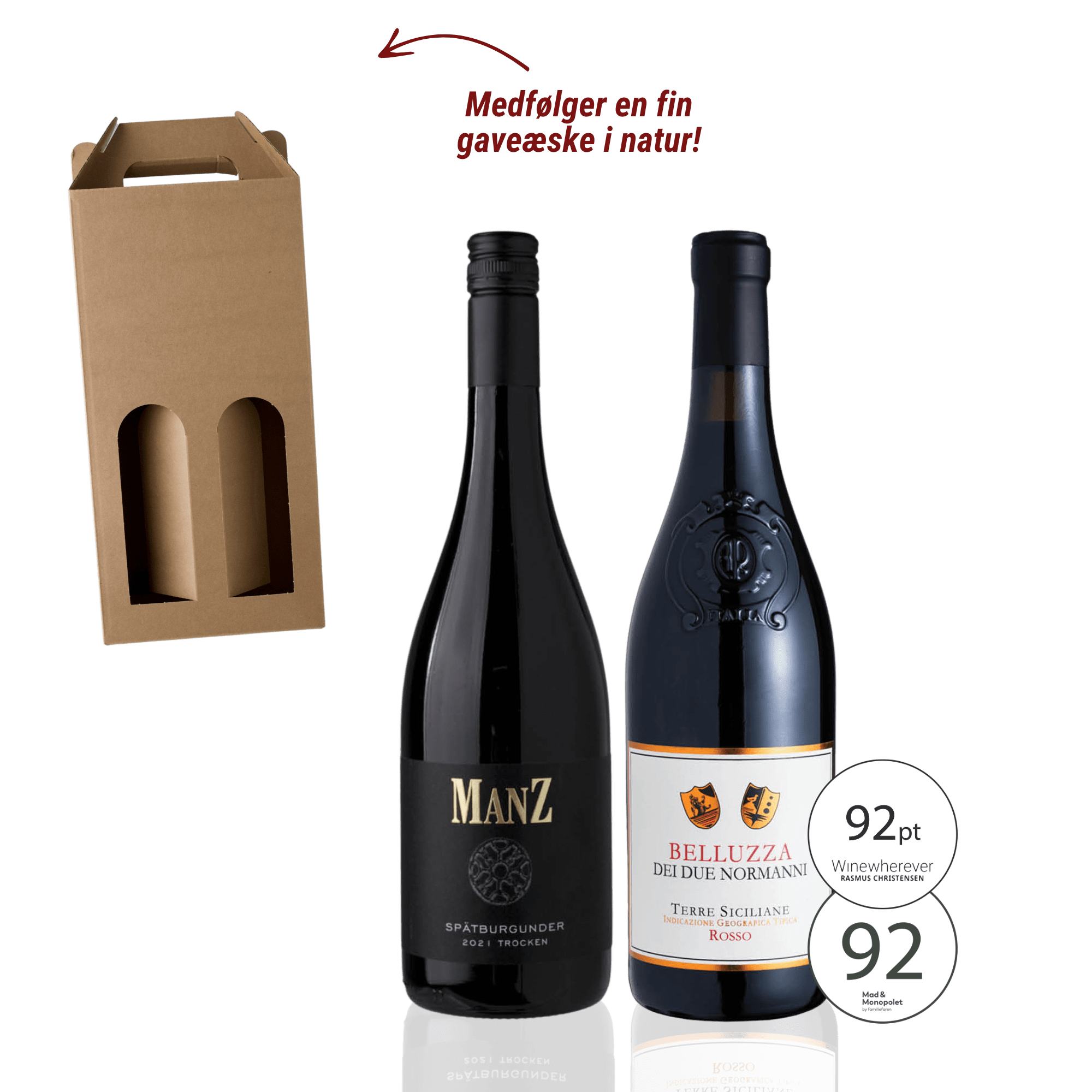 Den Sidste Flaske Rødvins Smagekasse Den Perfekte Røde Gaveæske - Mid-select (2 fl. + gaveæske)