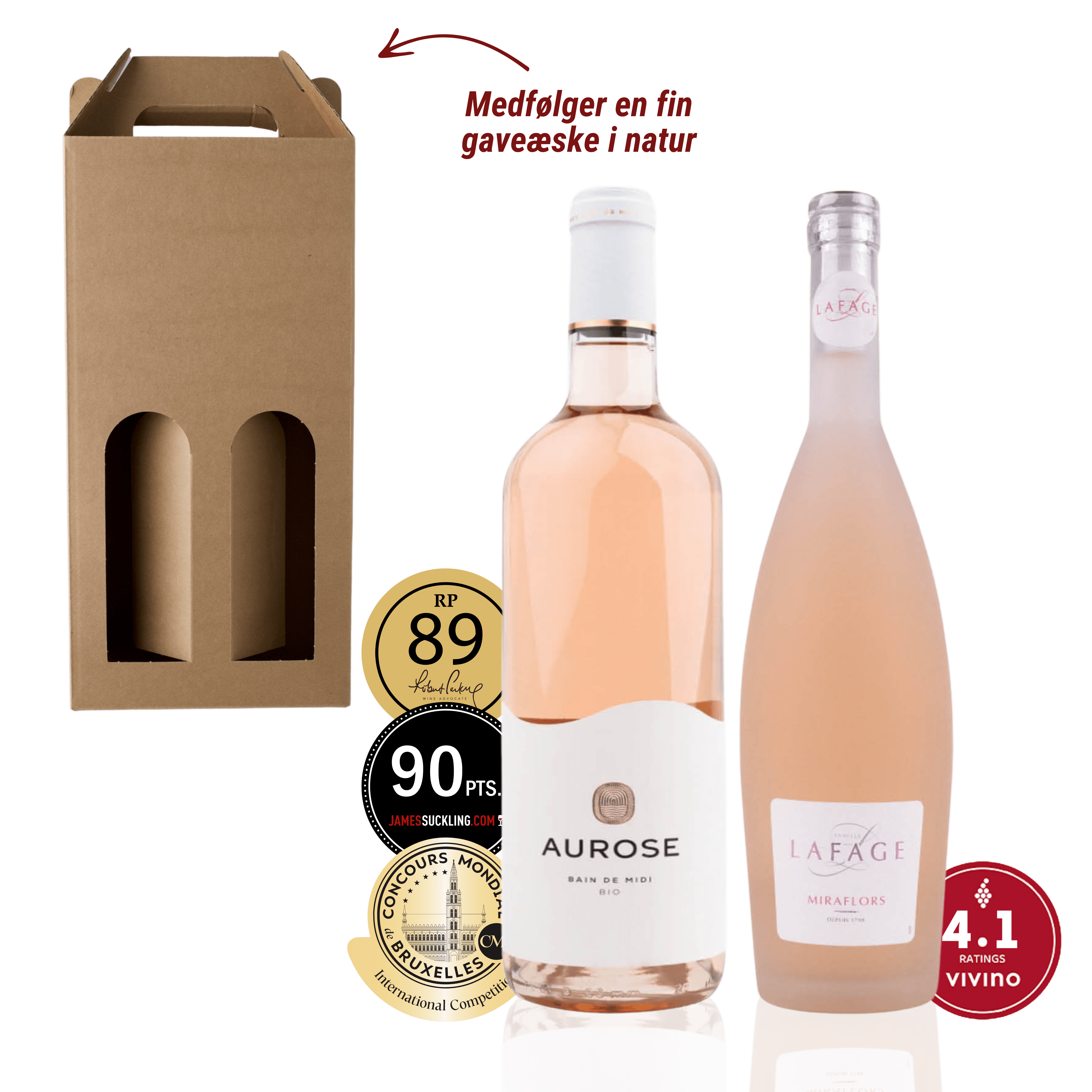 Den Sidste Flaske Rosé Smagekasse Det Perfekte Påskeæg - Rosé (2 fl. + gaveæske)