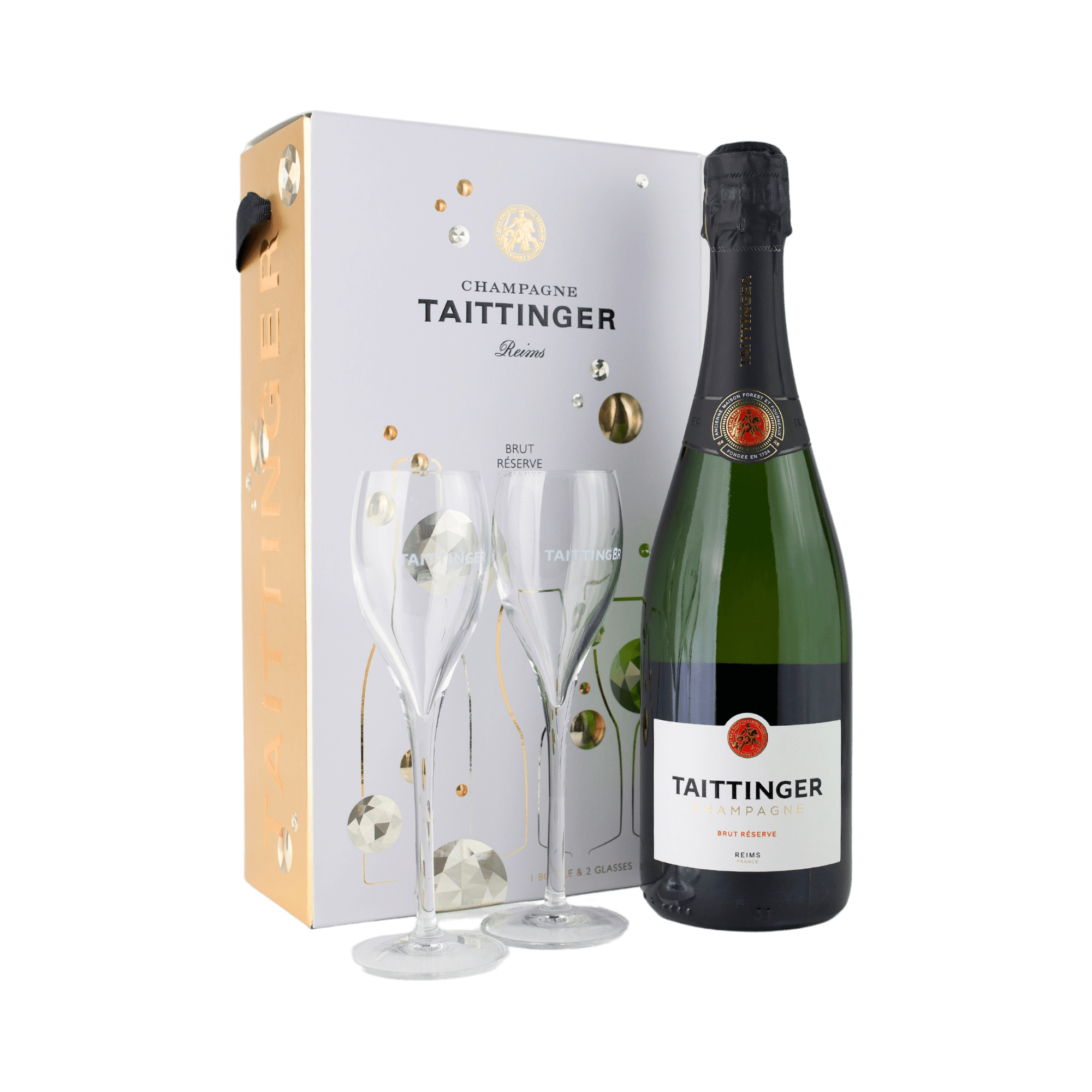 Taittinger Mousserende Diamonds Reserve Brut GP +glas NV