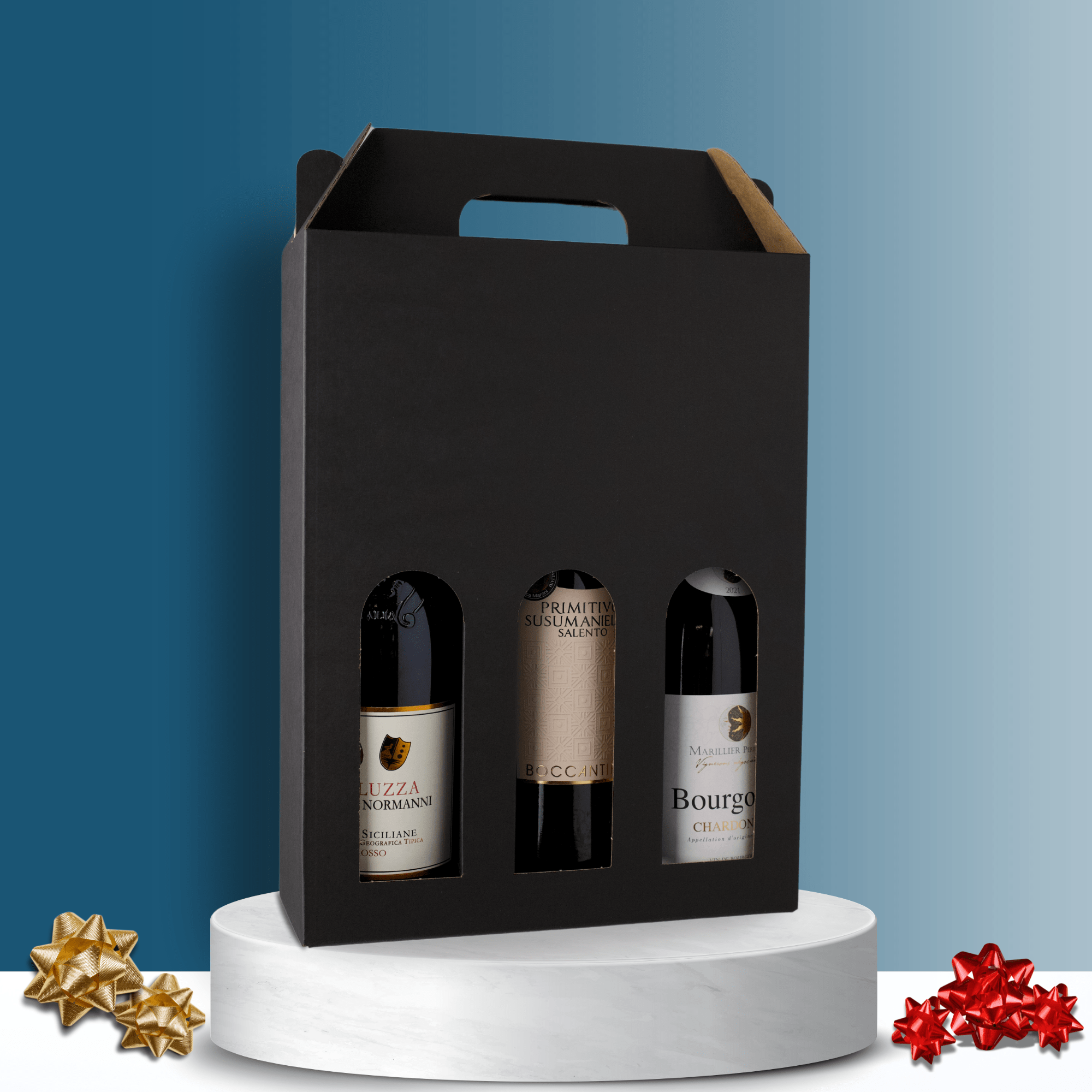 Den Sidste Flaske Gaveæsker i pap Gaveæske i matsort til 3 flasker