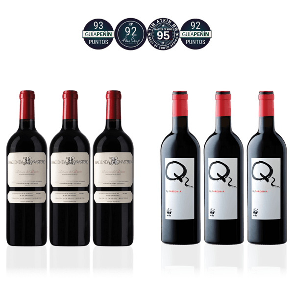 Den Sidste Flaske Rødvins Smagekasse Hacienda Monasterio vs. Quinta Sardonia (6 fl.)