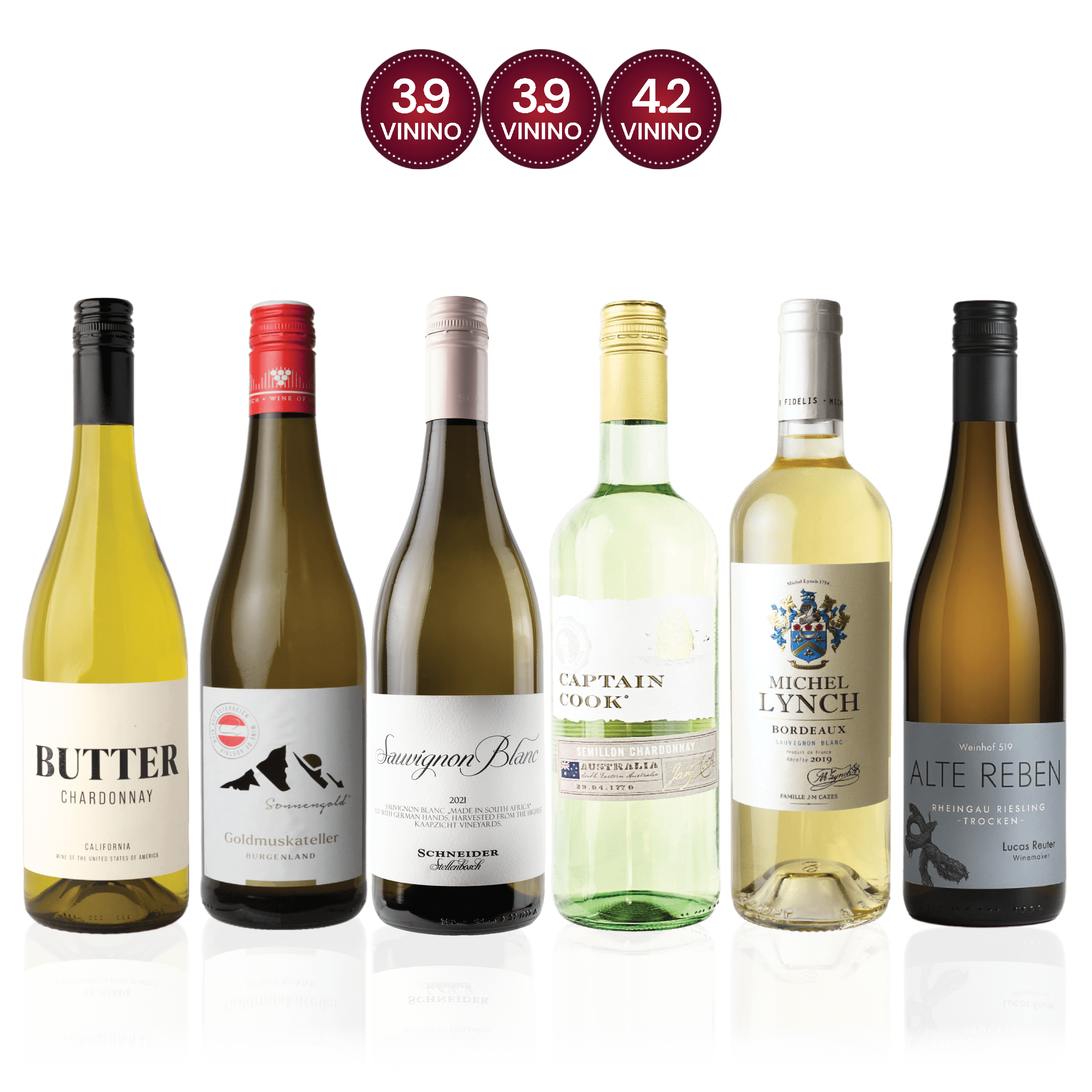 Den Sidste Flaske Hvidvins Smagekasse Hvide Old World vs. New World - Mid-select (6 fl.)