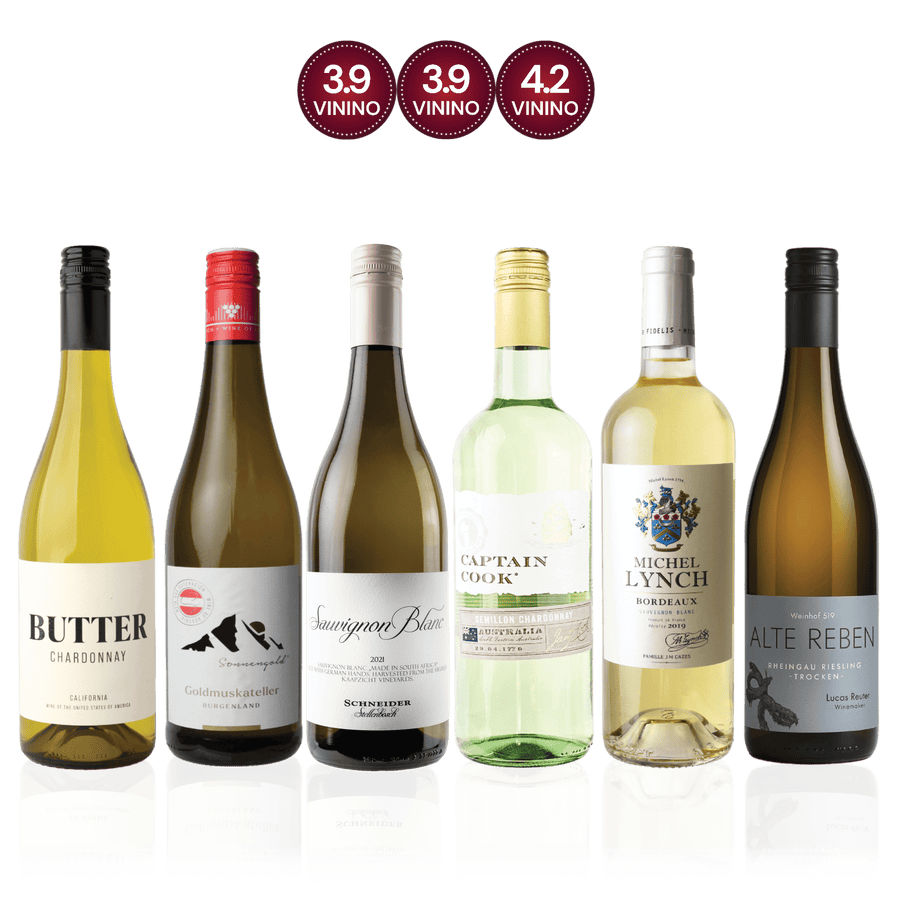 Den Sidste Flaske Hvidvins Smagekasse Hvide Old World vs. New World - Mid-select (6 fl.)