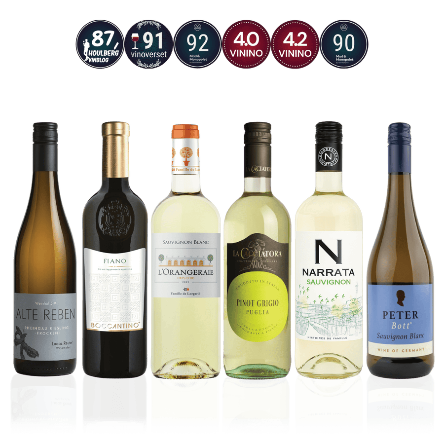 Den Sidste Flaske Hvidvins Smagekasse Hvidvin til Fisk & Skaldyr - Mid-select (6 fl.)