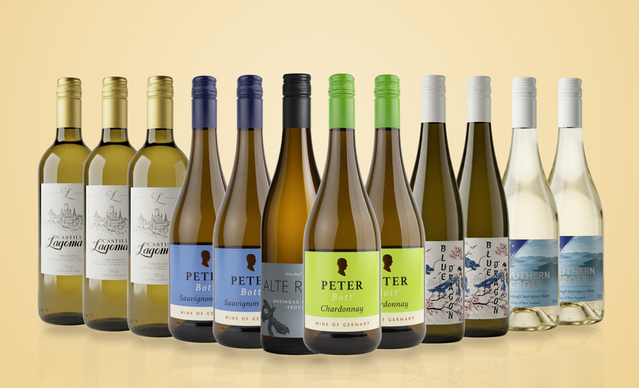 Sveriges vildaste vitvinslåda – 12 flaskor vitt vin