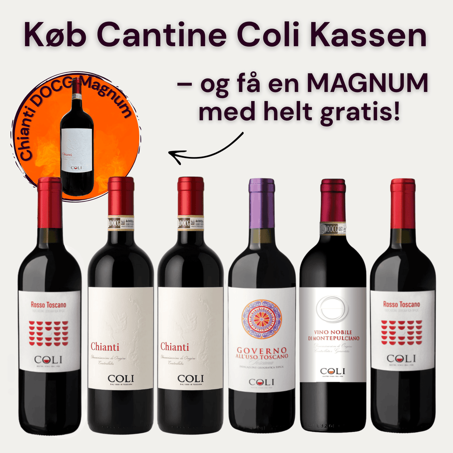 Cantine Coli Rødvins Smagekasse 🎁 KØB Cantine Coli Kassen – og få en MAGNUM med helt gratis! 🎁