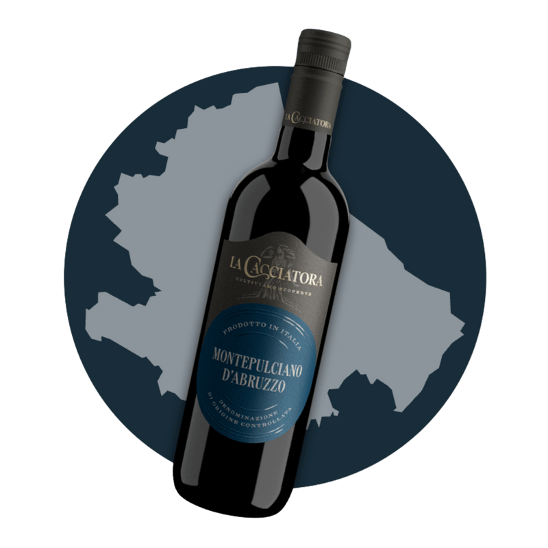La Cacciatora Rødvin La Cacciatora - Montepulciano D'Abruzzo 2024 (egen import + tekst)