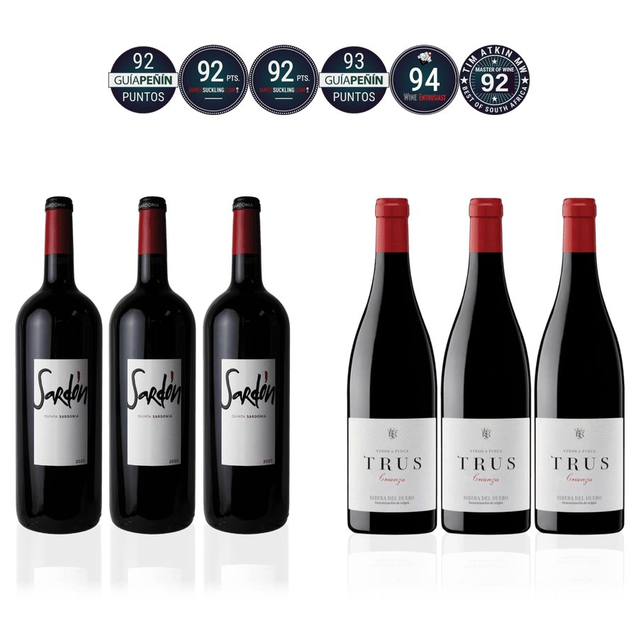 Den Sidste Flaske Rødvins Smagekasse MEGA BATTLE: Quinta Sardonia  vs. TRUS (6 fl.)