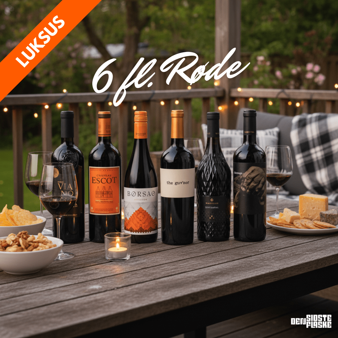 Den Sidste Flaske Rødvins Smagekasse Røde Hverdagsfavoritter – Luksus (6 fl.)