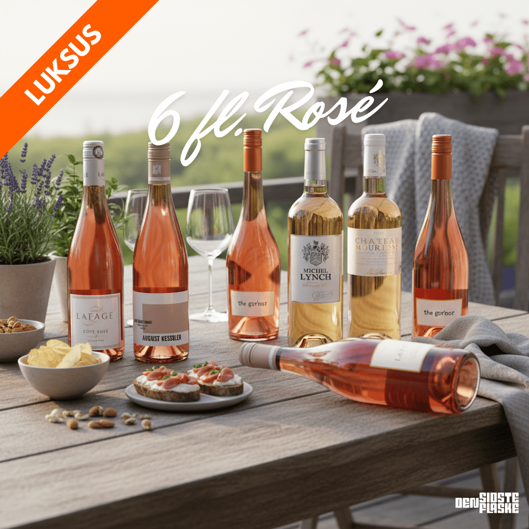 Den Sidste Flaske Rosé Smagekasse Rosé Hverdagsfavoritter – Luksus (6 fl.)